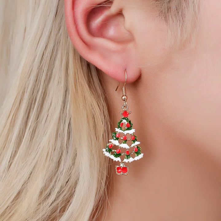 BowLift | Bellora Kerst Oorbellen – Goudrode Belvormige Oorbellen, Lichtgewicht & Feestelijke Sieraden voor Vrouwen en Meisjes