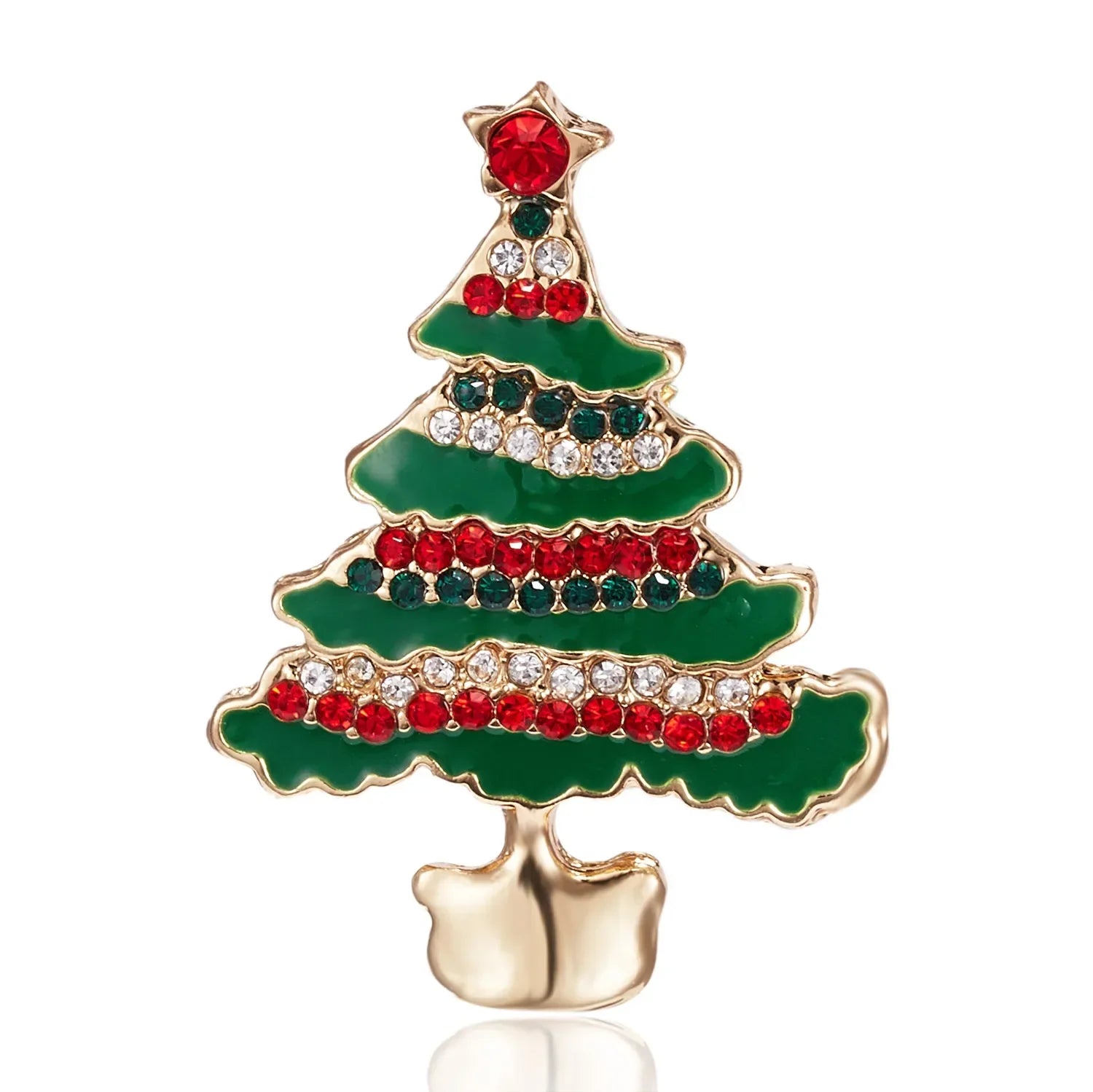 BowLift | Glaciara Kerstboom Broche – Multicolor Strass Broche voor Vrouwen, Feestelijke Accessoire & Elegant Cadeau