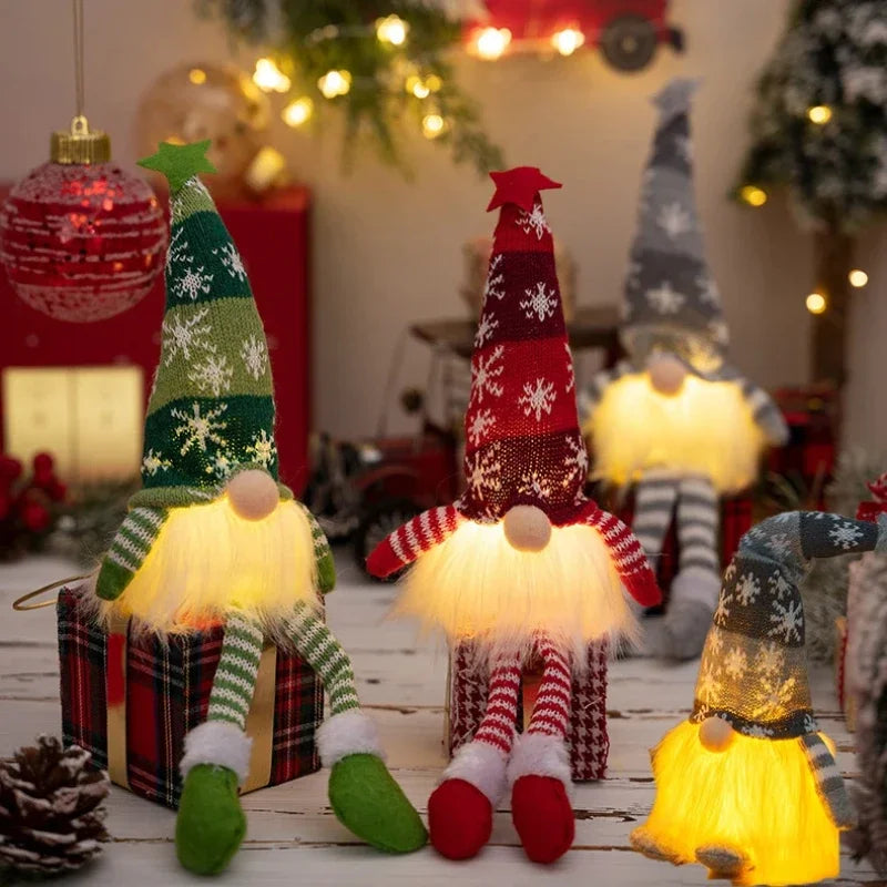 BowLift | Kerstdecoratie met LED-licht – Gezichtsloze Pop van Pluche voor Sfeervolle Feestdagen