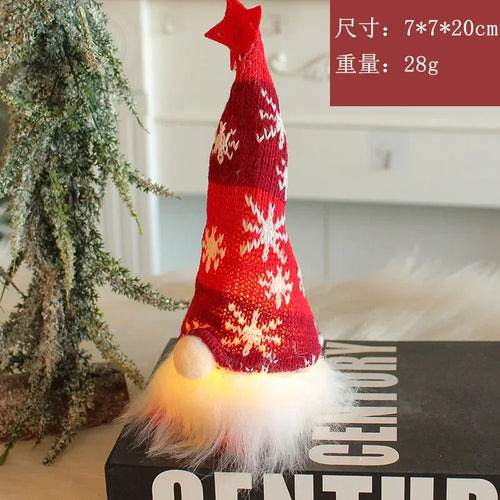 BowLift | Kerstdecoratie met LED-licht – Gezichtsloze Pop van Pluche voor Sfeervolle Feestdagen