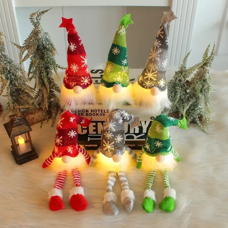 BowLift | Kerstdecoratie met LED-licht – Gezichtsloze Pop van Pluche voor Sfeervolle Feestdagen