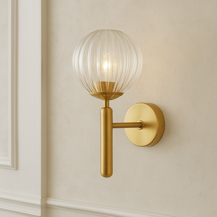 BowLift | Nordic Sphere Wall Sconce with Glass and Minimalist Frame – Black Sconce for Living Room and Dining Room