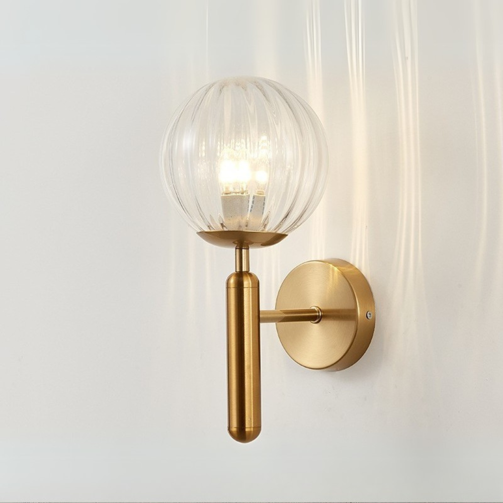 BowLift | Nordic Sphere Wall Sconce with Glass and Minimalist Frame – Black Sconce for Living Room and Dining Room