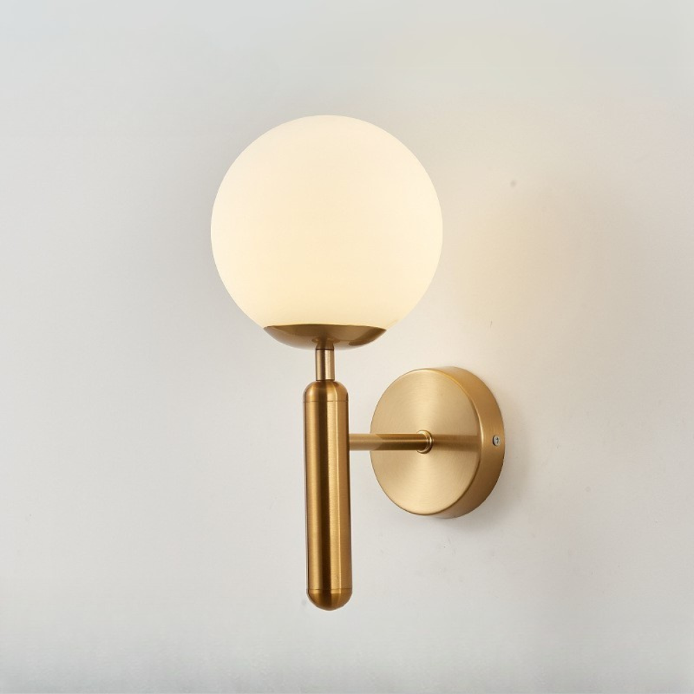 BowLift | Nordic Sphere Wall Sconce with Glass and Minimalist Frame – Black Sconce for Living Room and Dining Room