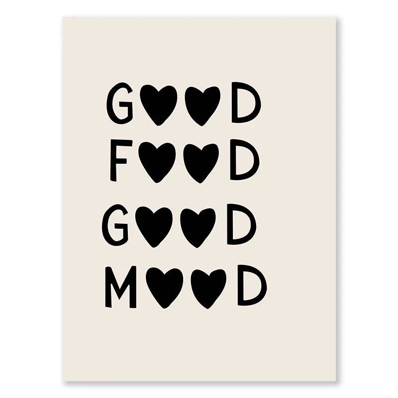 Kitchen Cooking Love Quotes Wall Art Fine Art Canvas Prints Minimalist Modern Typographic Posters Pictures For Kitchen Dining Room Cafe Art Decor | Bowlift