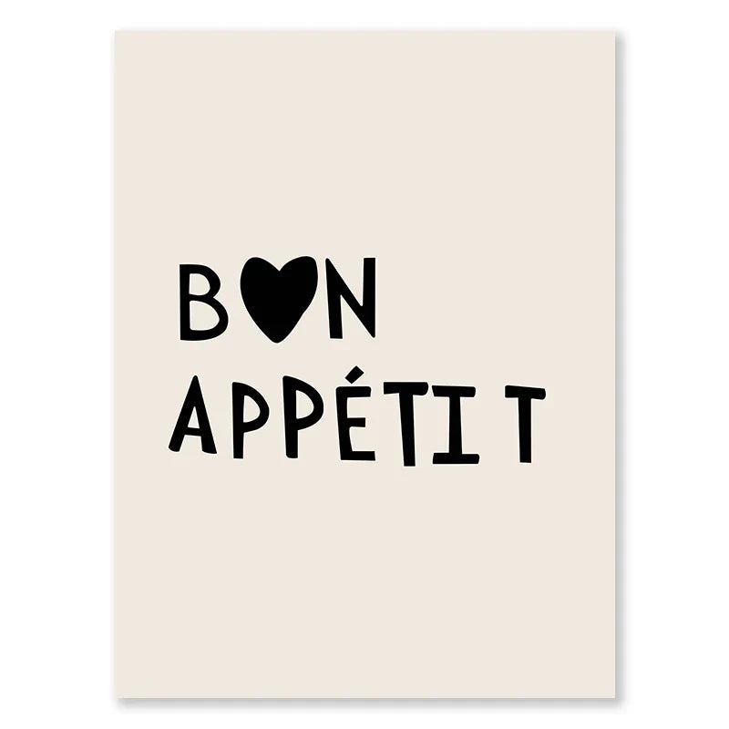 Kitchen Cooking Love Quotes Wall Art Fine Art Canvas Prints Minimalist Modern Typographic Posters Pictures For Kitchen Dining Room Cafe Art Decor | Bowlift