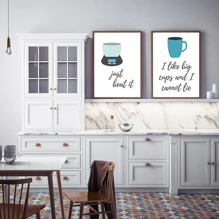 Kitchen Cooking Utensils Fun Quotes Posters Wall Art Fine Art Canvas Prints Pictures For Kitchen Cafe Diner Cookery Baking Art Creative Home Decor | Bowlift