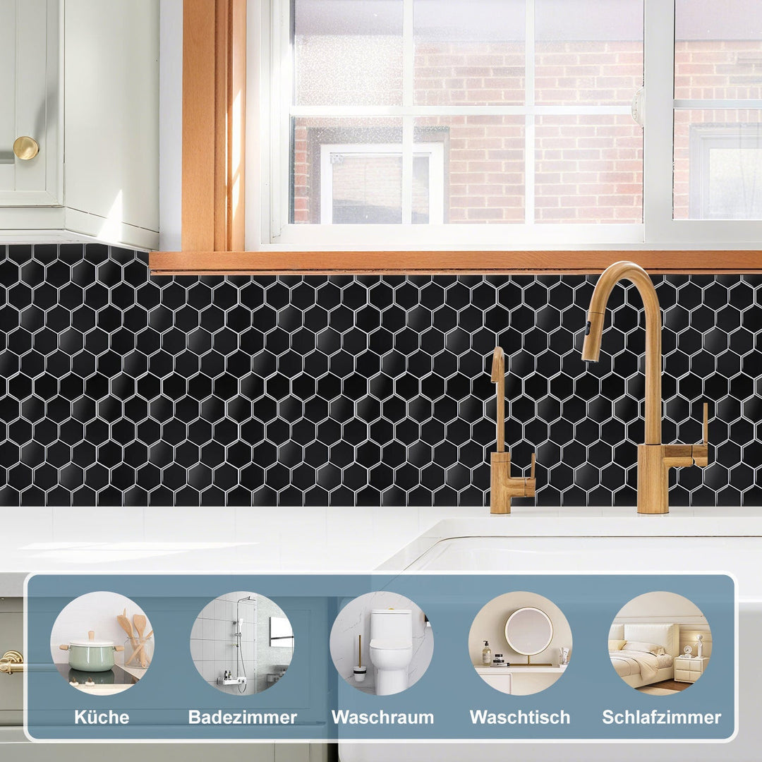 Self-adhesive tiles 10-piece set hexagon | Bowlift
