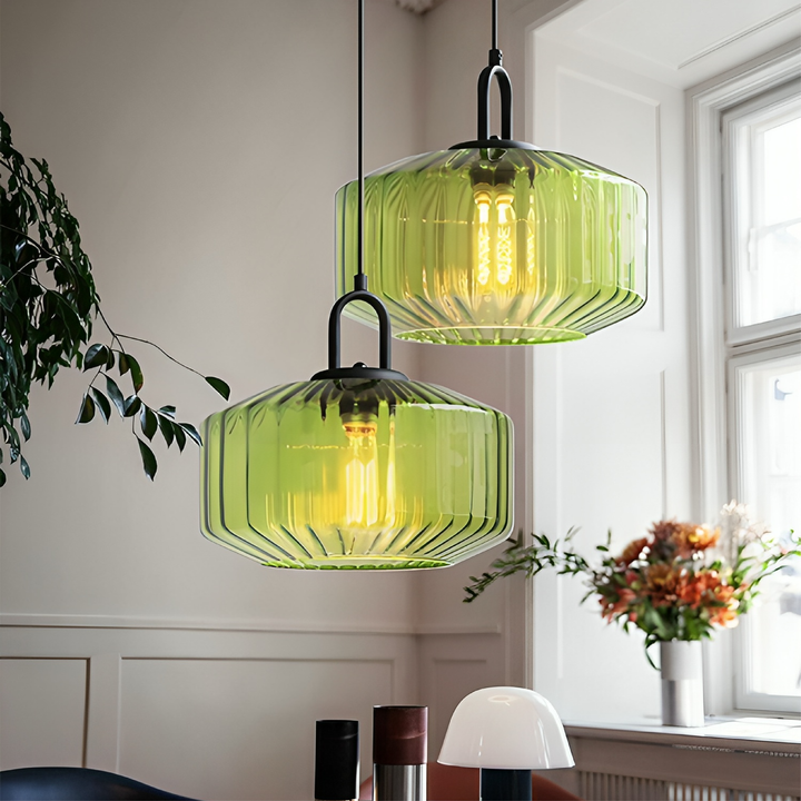 BowLift | Colorful Hanging Glass Lamp with Adjustable Height – Ideal for Dining Room and Kitchen