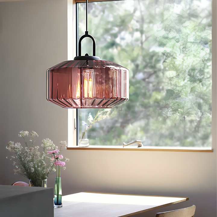 BowLift | Colorful Hanging Glass Lamp with Adjustable Height – Ideal for Dining Room and Kitchen