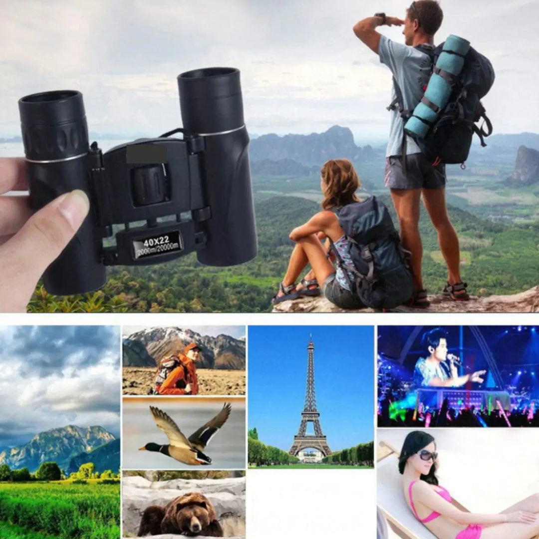 Folding binoculars 40x22 for travel and outdoor | Bowlift