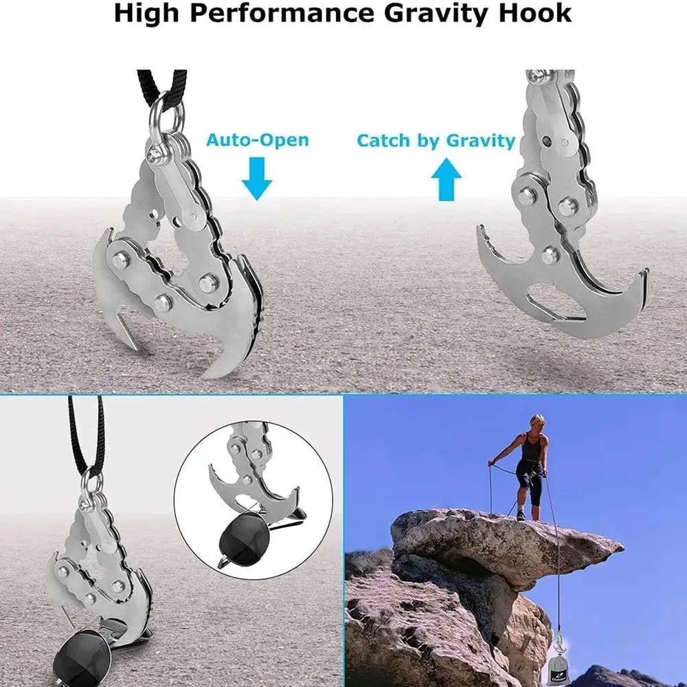BowLift | Compact stainless steel multi-purpose outdoor hook with auto-grip claw