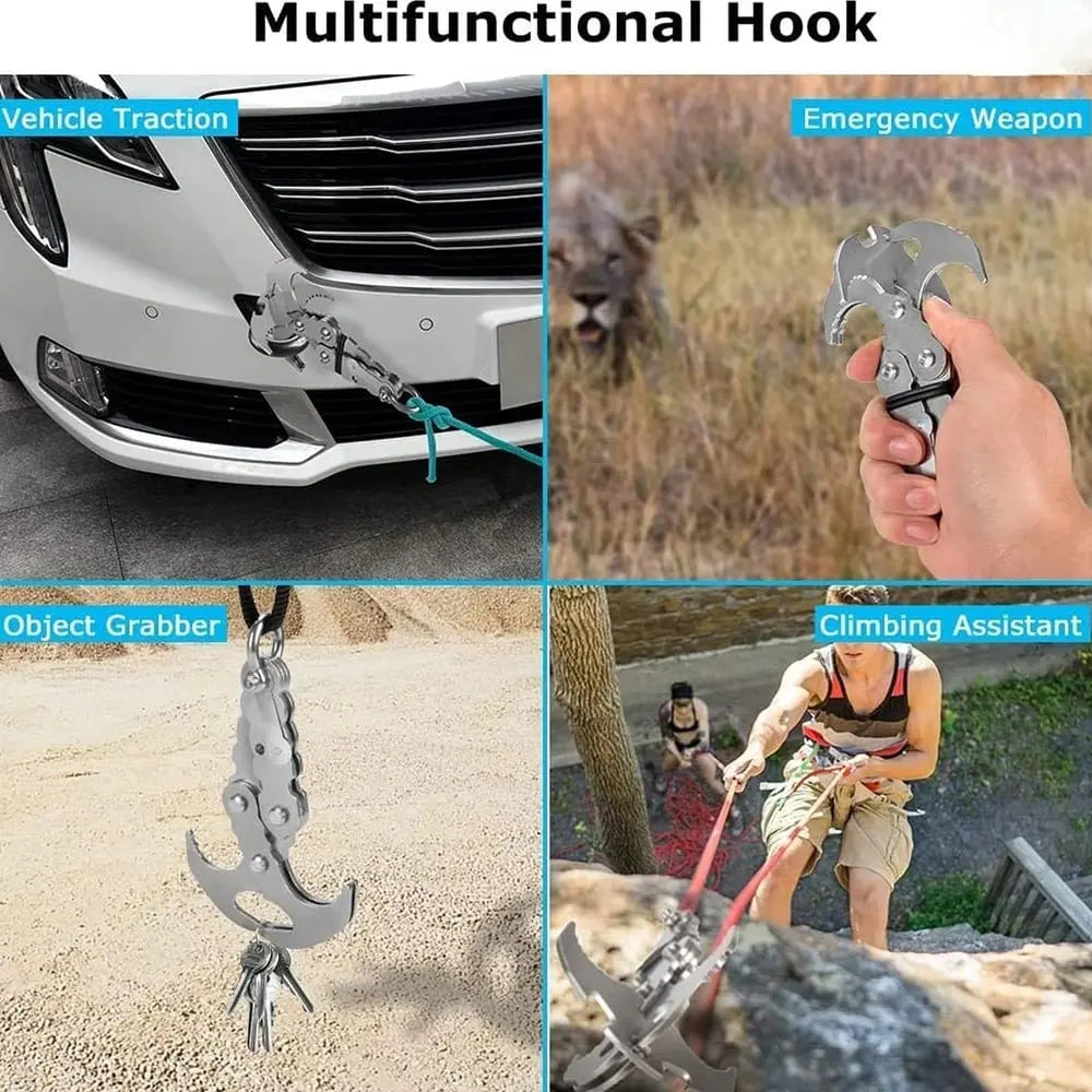 BowLift | Compact stainless steel multi-purpose outdoor hook with auto-grip claw