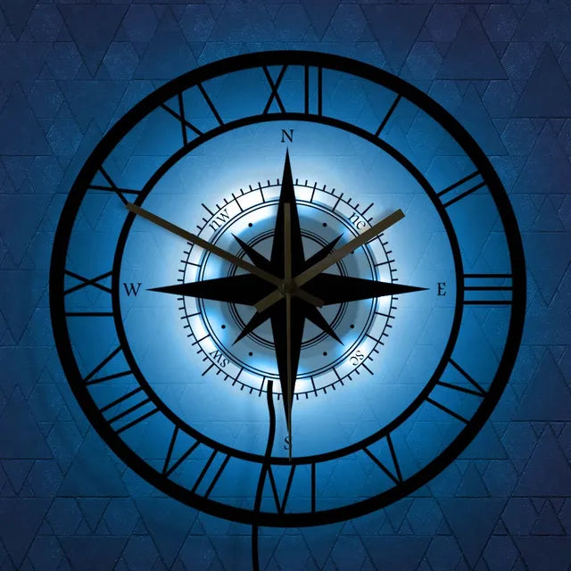 BowLift | Nautical Compass Wall Clock
