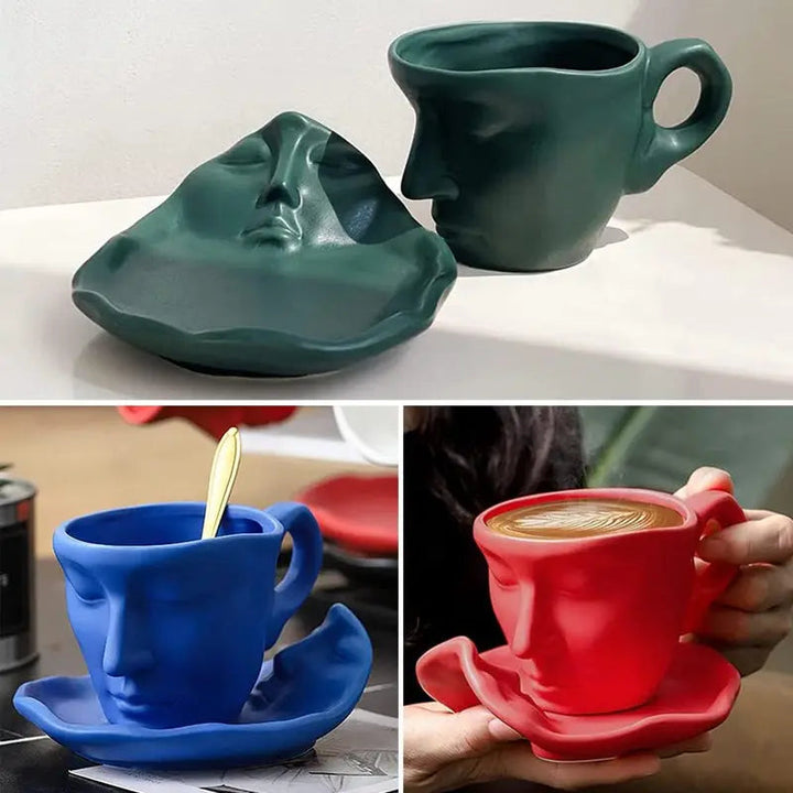 BowLift | Creative Ceramic Kiss Coffee Mug with Face Design