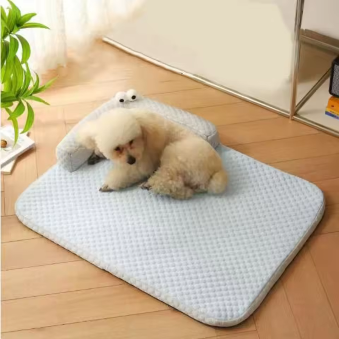 Cooling pet bed with neck support Bowlift