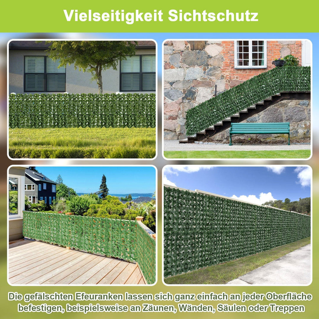 Artificial Ivy Hedge Privacy Screen 1x3m | Bowlift