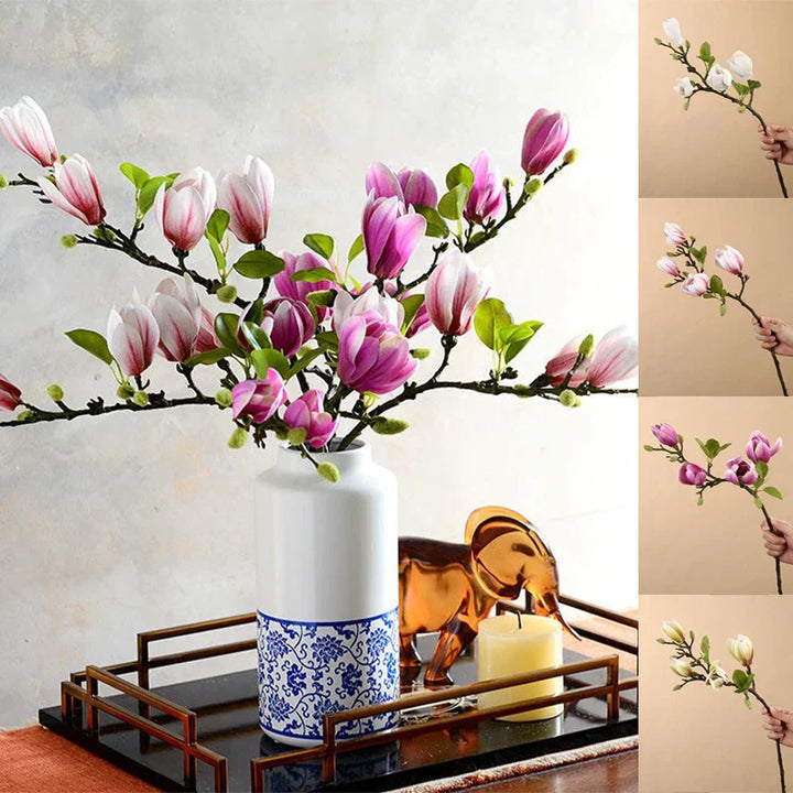 BowLift | BlijftBloei – Atmospheric Art Branch with Realistic Magnolia Flowers