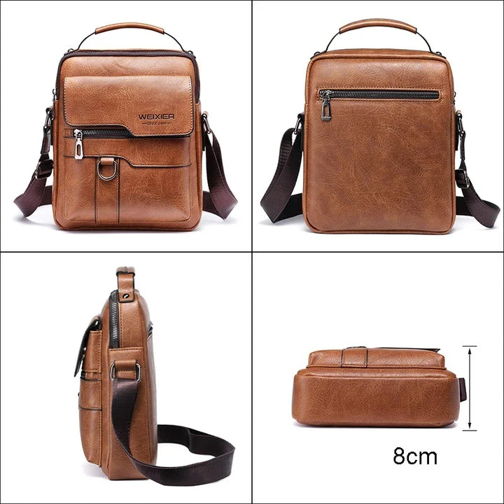 BowLift | Men's Genuine Leather Shoulder Bag | Durable, Adjustable Strap & Ideal for Work or Leisure