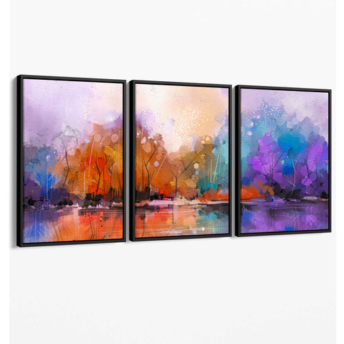 Abstract lilac forest wall art canvas | Bowlift