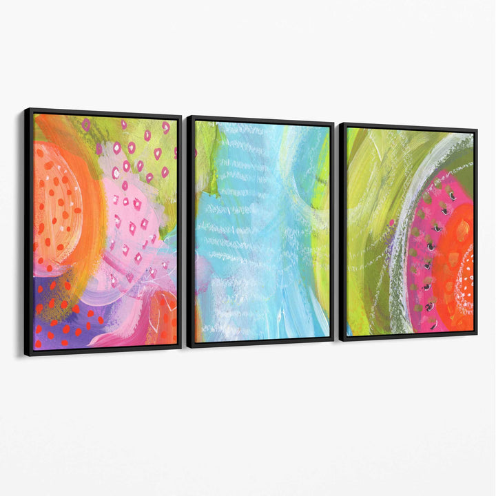 Abstract Bright Tropical Fruits Canvas | Bowlift