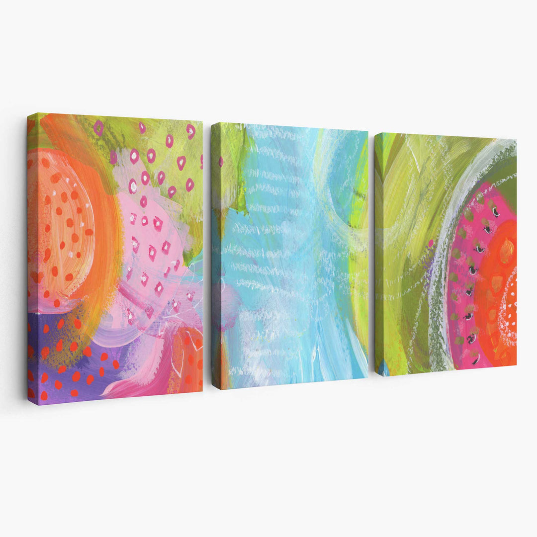 Abstract Bright Tropical Fruits Canvas | Bowlift