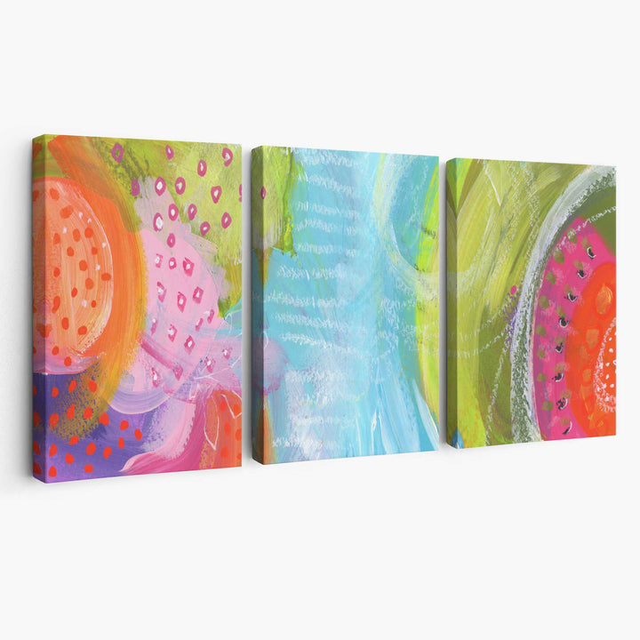 Abstract Bright Tropical Fruits Canvas | Bowlift