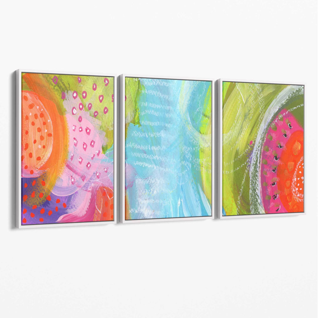 Abstract Bright Tropical Fruits Canvas | Bowlift