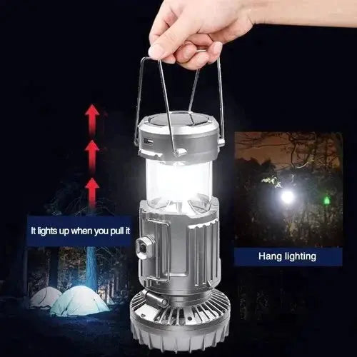 Camping Lantern with Fan & Power Bank | Solar & Rechargeable LED Light | Portable Outdoor Gear | Bowlift