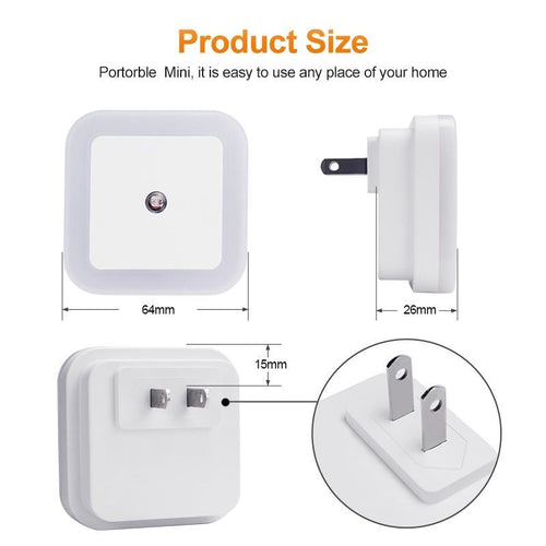 BowLift | LED Night Light Mini Light Sensor Control 110V 220V EU US Plug Energy Saving Lamp For Children Kids Living Room Bedroom Lighting