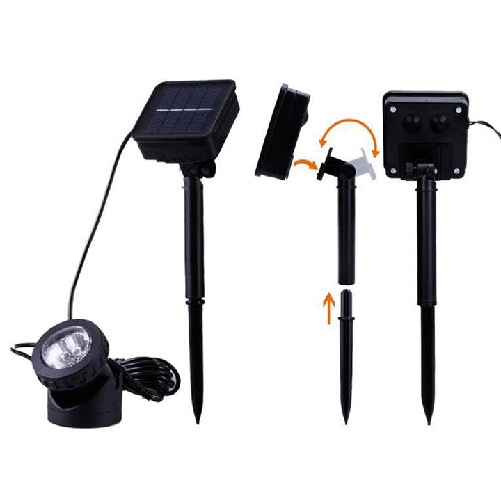 BowLift | Two Heads LED Outdoor Waterproof Solar Underwater Spotlight Floodlight