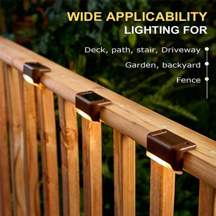 BowLift | 12 PCS Solar Powered LED Outdoor Step Light IP65 Waterproof Garden Lamp, Warm White Light (Brown)