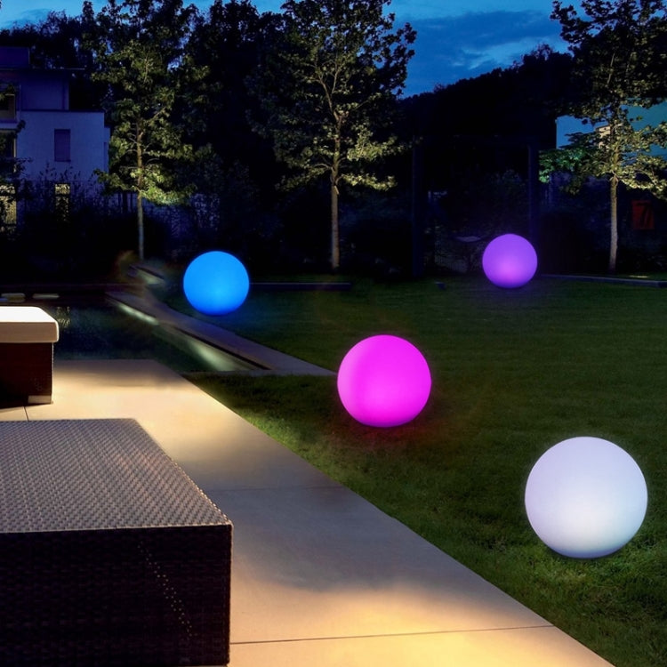 BowLift | LEH-42321 40cm Round Ball Solar Power Lamp, Floating Garden Color Changing LED Light with 0.7W Monocrystalline Silicon Solar Panel & Remote Control (White)