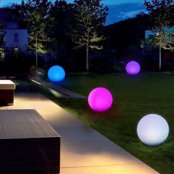 BowLift | LEH-42321 40cm Round Ball Solar Power Lamp, Floating Garden Color Changing LED Light with 0.7W Monocrystalline Silicon Solar Panel & Remote Control (White)