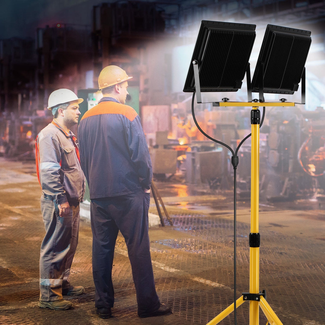 LED Construction Spotlight 2 x 50W/100W/200W with Tripod Adjustable | Bowlift