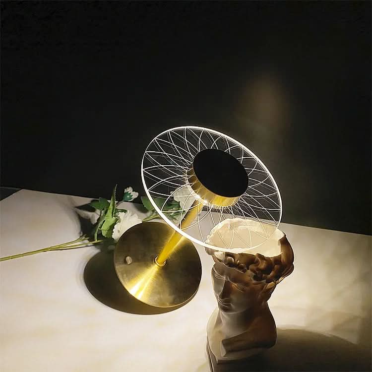 BowLift | Cordless Rechargeable LED Crystal Disc Table Lamp