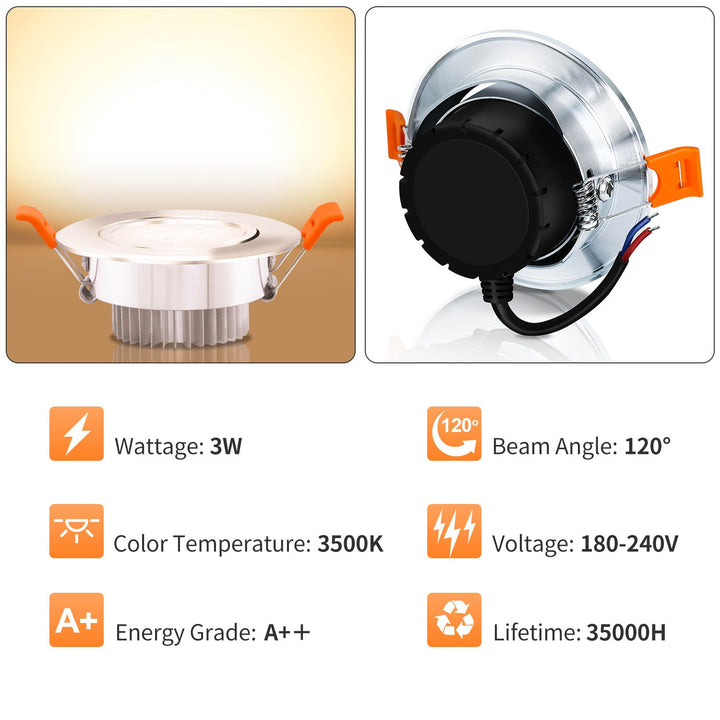 LED recessed spotlight LED spot 3W cool white/warm white | Bowlift