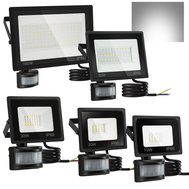 LED Floodlight with Motion Sensor Cool White 10W-100W (no plug) | Bowlift