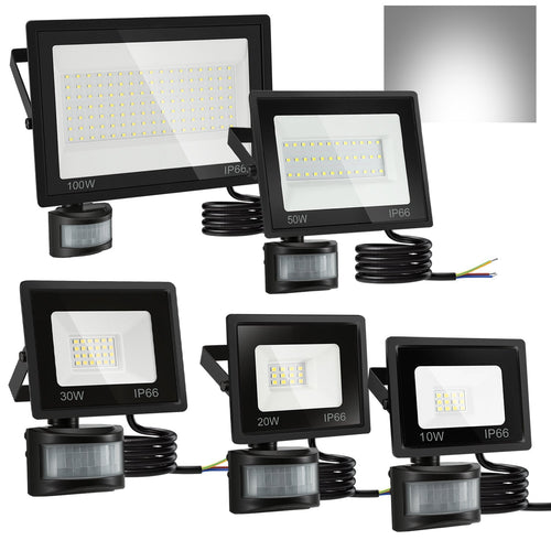 LED Floodlight with Motion Sensor Cool White 10W-100W (no plug) | Bowlift