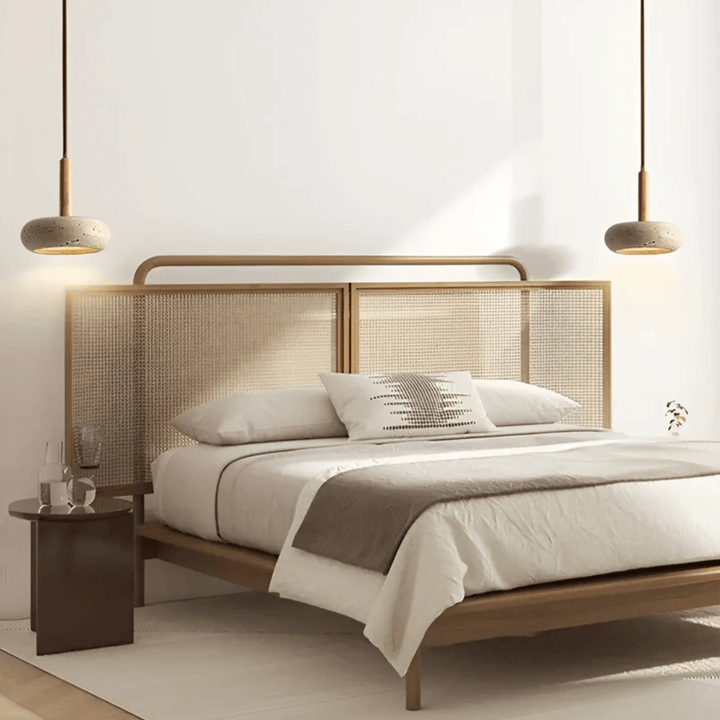BowLift | LED Retro Ceiling Light made of Wood & Stone for a calming ambiance