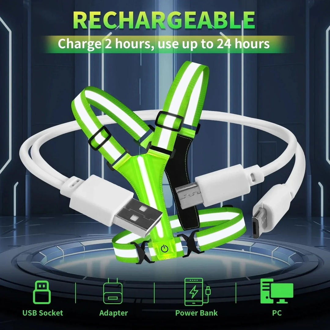 BowLift | Rechargeable LED Running Vest with 360° Reflective Visibility