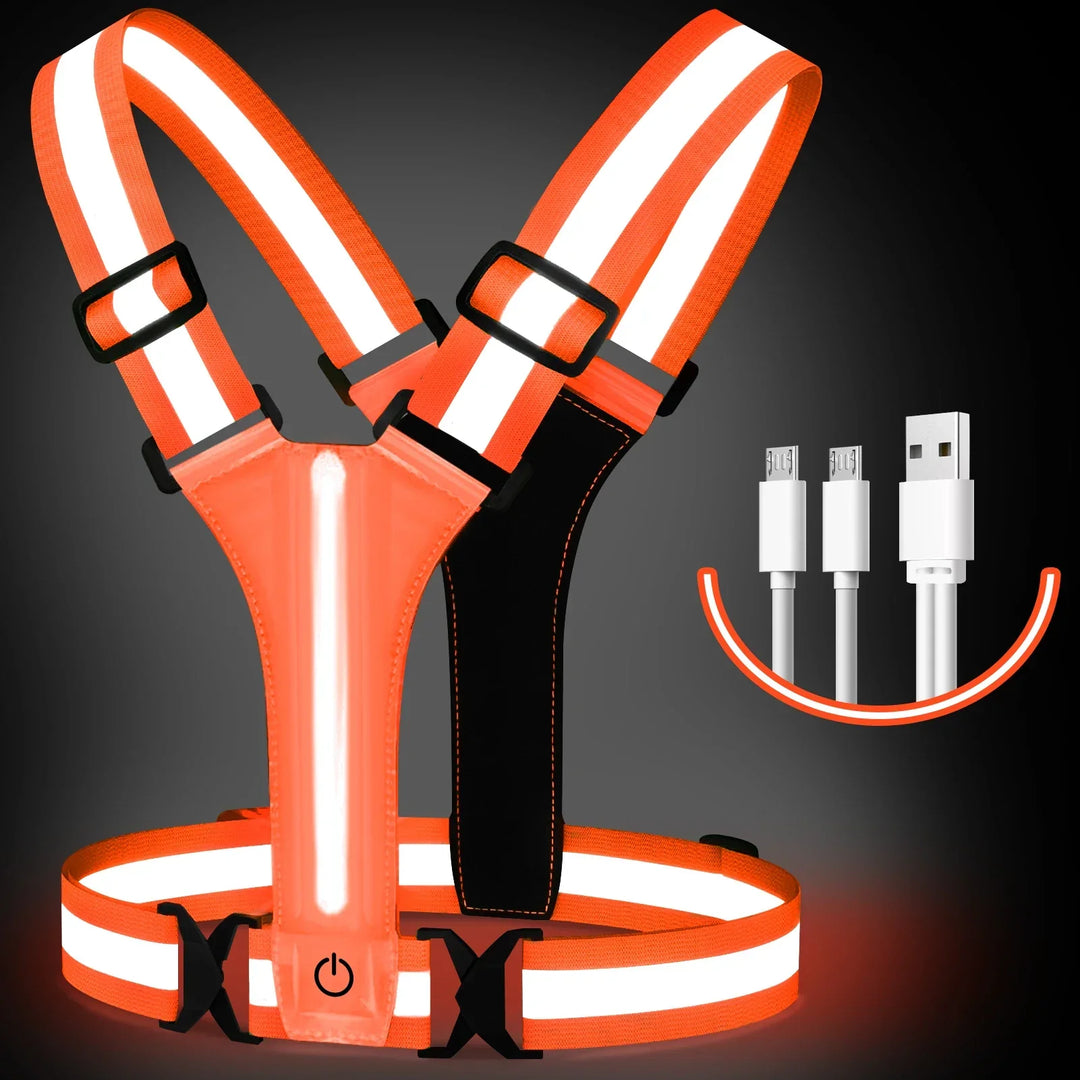 LED Running Vest – Rechargeable Safety Vest with Reflective Strips | Bowlift