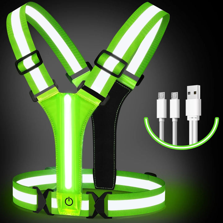 LED Running Vest – Rechargeable Safety Vest with Reflective Strips | Bowlift