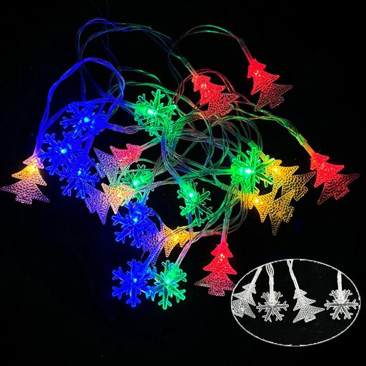 BowLift | Kerstlichtsnoer met Sneeuwvlokdesign – LED Lichtslinger op Batterijen voor Feestelijke Sfeer