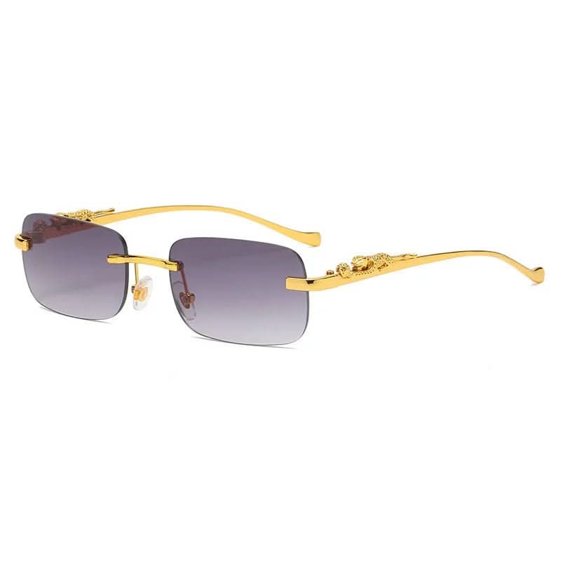 BowLift | Rimless sunglasses with leopard head design and UV400 protection