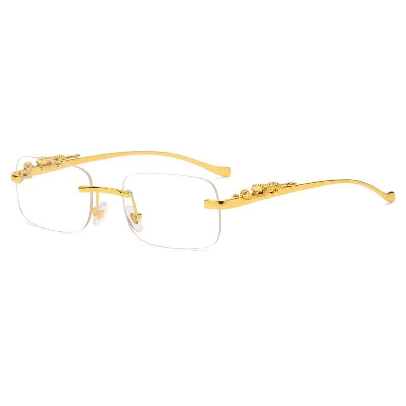 BowLift | Rimless sunglasses with leopard head design and UV400 protection