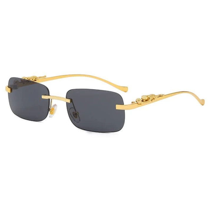 BowLift | Rimless sunglasses with leopard head design and UV400 protection