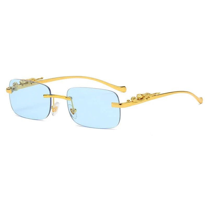 BowLift | Rimless sunglasses with leopard head design and UV400 protection