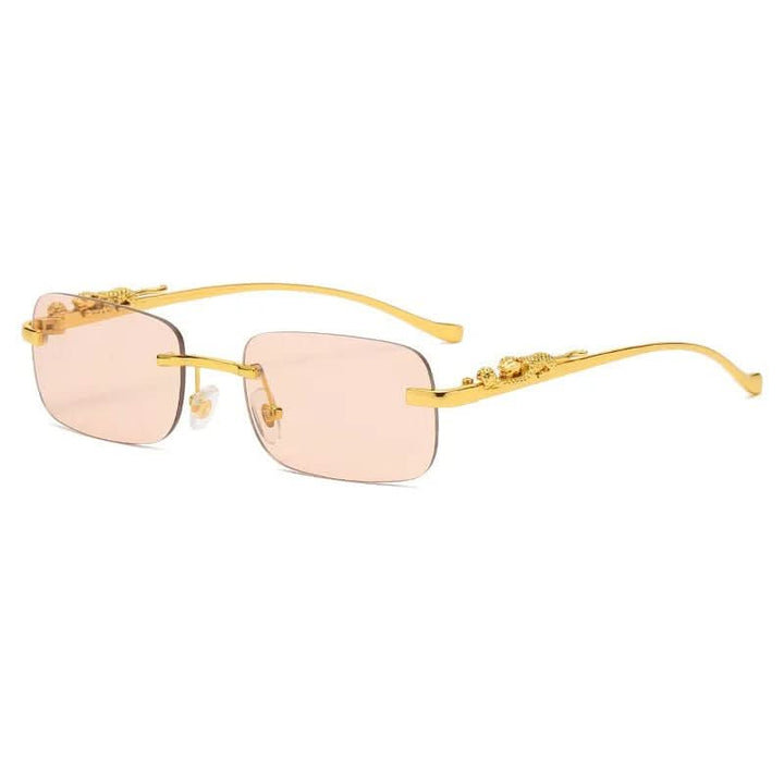 BowLift | Rimless sunglasses with leopard head design and UV400 protection