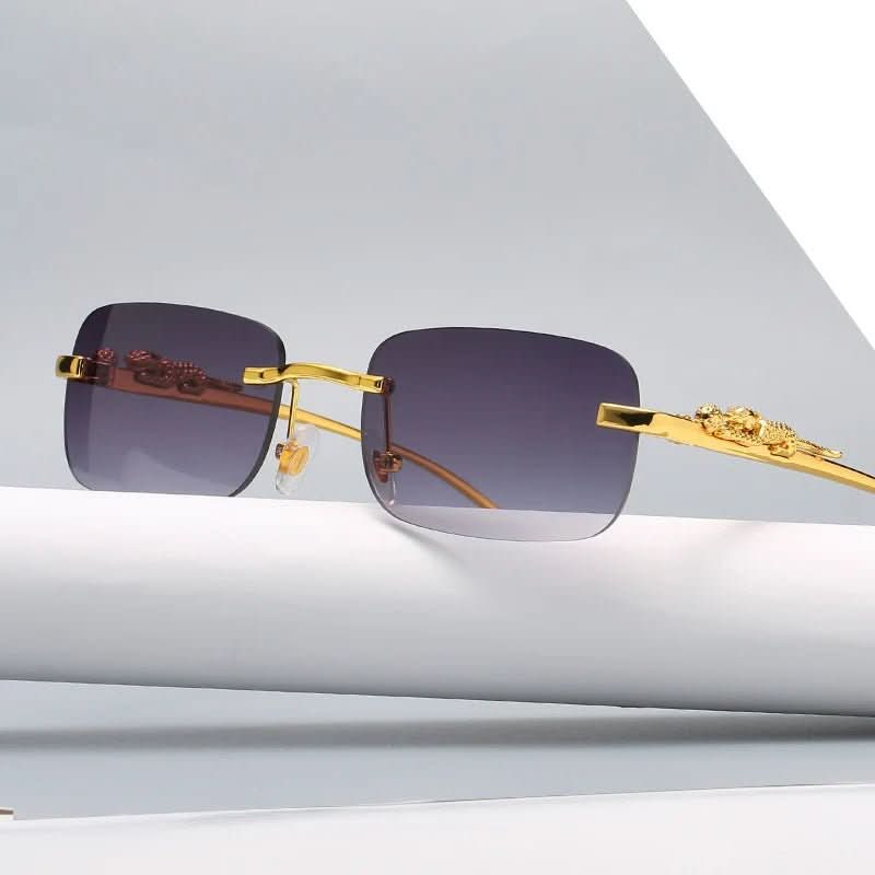 BowLift | Rimless sunglasses with leopard head design and UV400 protection